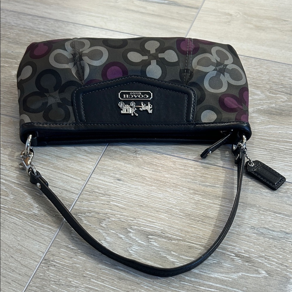 Coach Vintage Black and Gray Mini Bag with Purple Accents - Picture 7 of 10